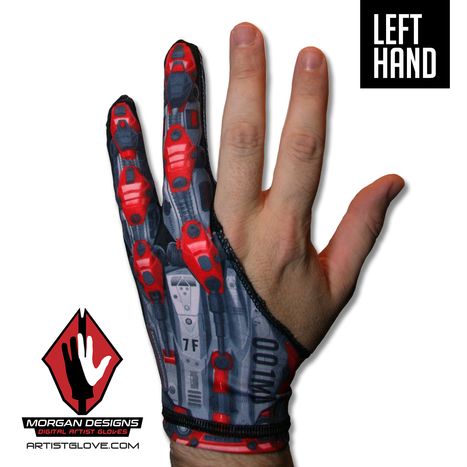 Left handed drawing glove Morgan Designs Artist glove